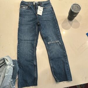 Zara straight let dark wash size 4